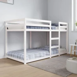 Enfant Vidaxl Lit superposé sans matelas blanc 90x190 cm bois de pin massif