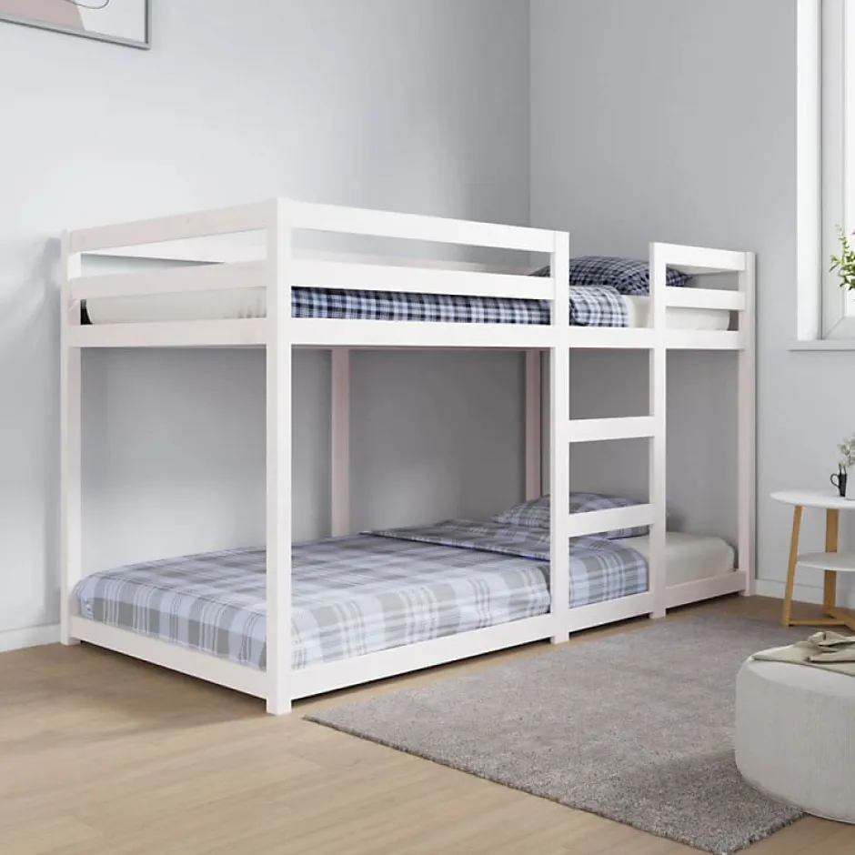 Enfant Vidaxl Lit superposé sans matelas blanc 90x190 cm bois de pin massif