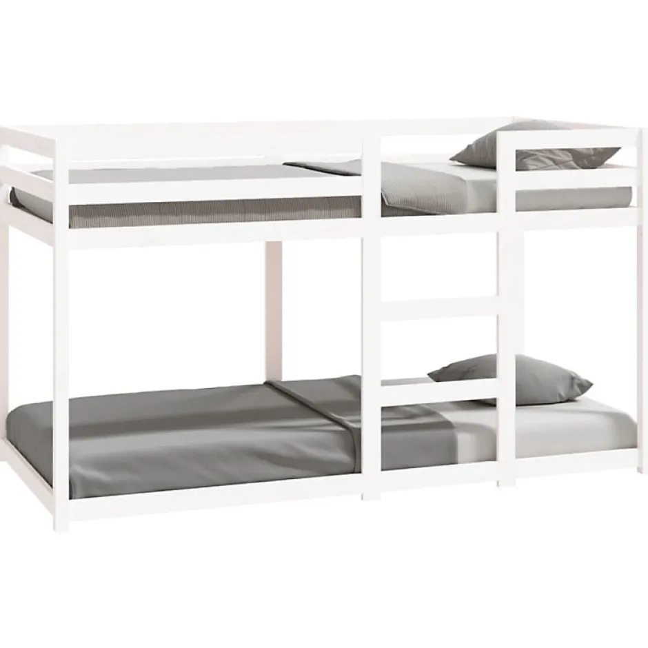 Enfant Vidaxl Lit superposé sans matelas blanc 90x190 cm bois de pin massif