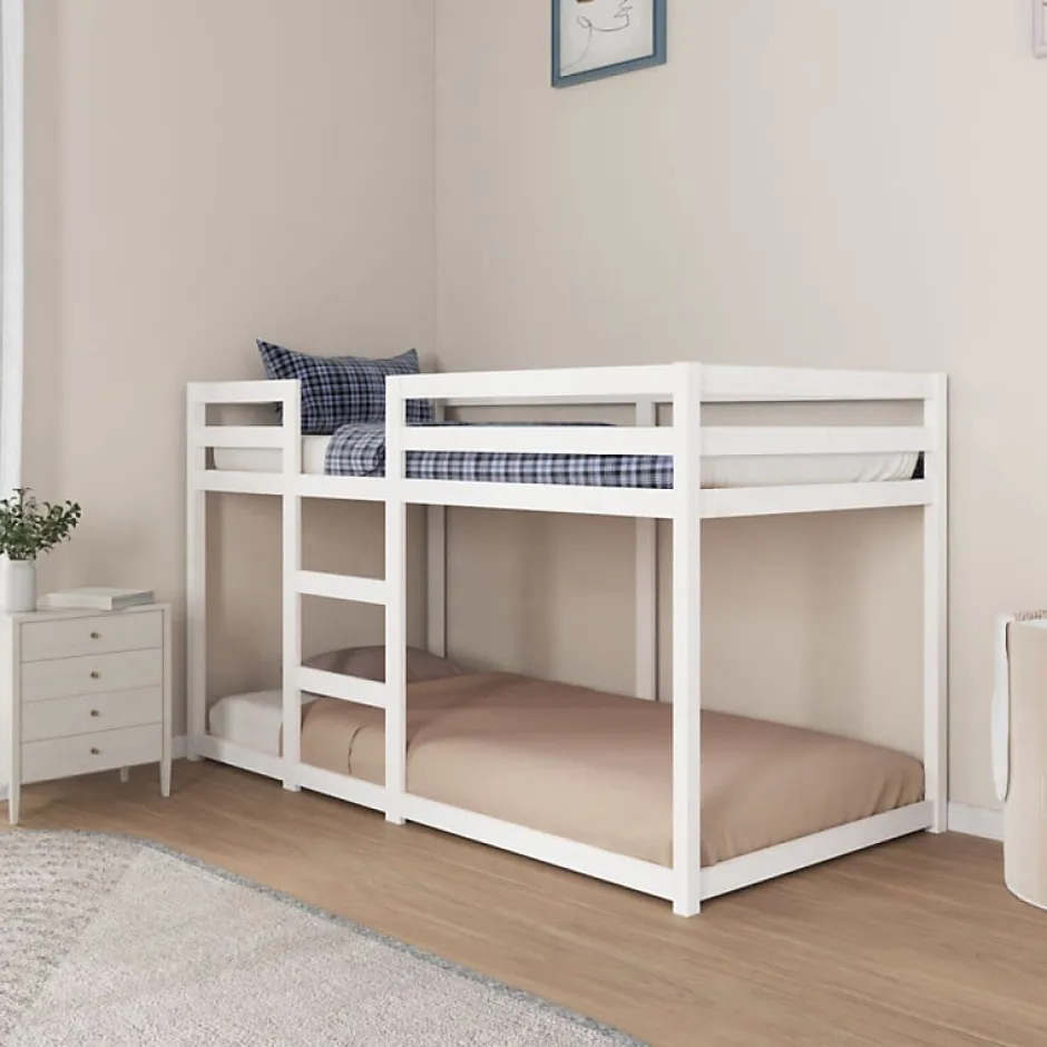 Enfant Vidaxl Lit superposé sans matelas blanc 90x190 cm bois de pin massif