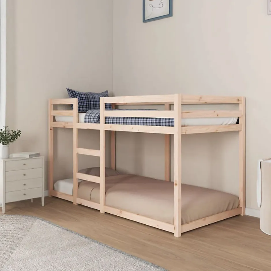 Enfant Vidaxl Lit superposé sans matelas 90x190 cm bois de pin massif