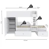 Weber Industries Lit superposé TWIN 90x190 avec armoire et tiroirs + 2 sommiers / Blanc Online