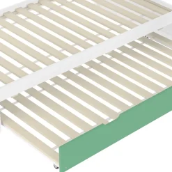 Okwish Lit superposé 90x200 cm - Lit avec Rutsche et lit escamotable - MDF et Pin - Sans matelas - Vert New