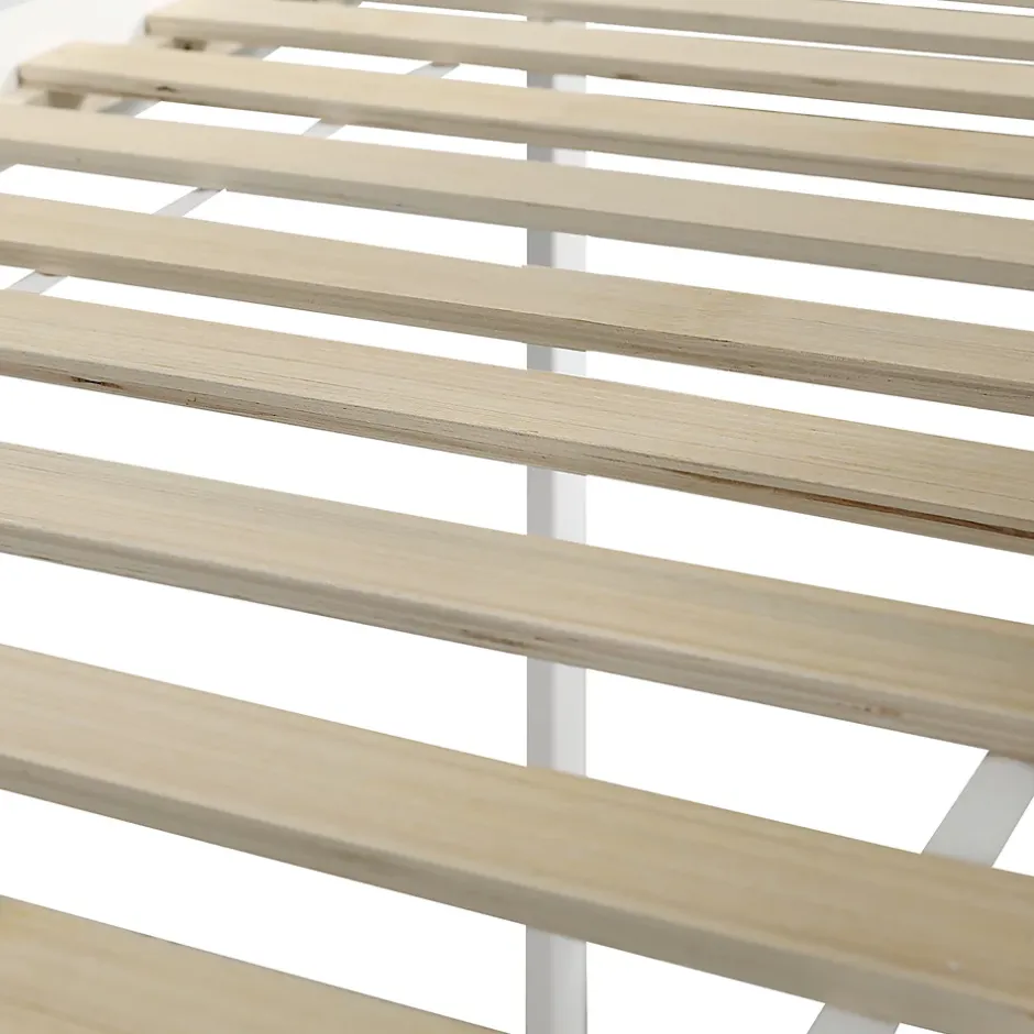 Fortuna lai Lit superposé 90x200 cm, avec fenêtre, toboggan, 2 rangements dans l'échelle, blanc,marron New