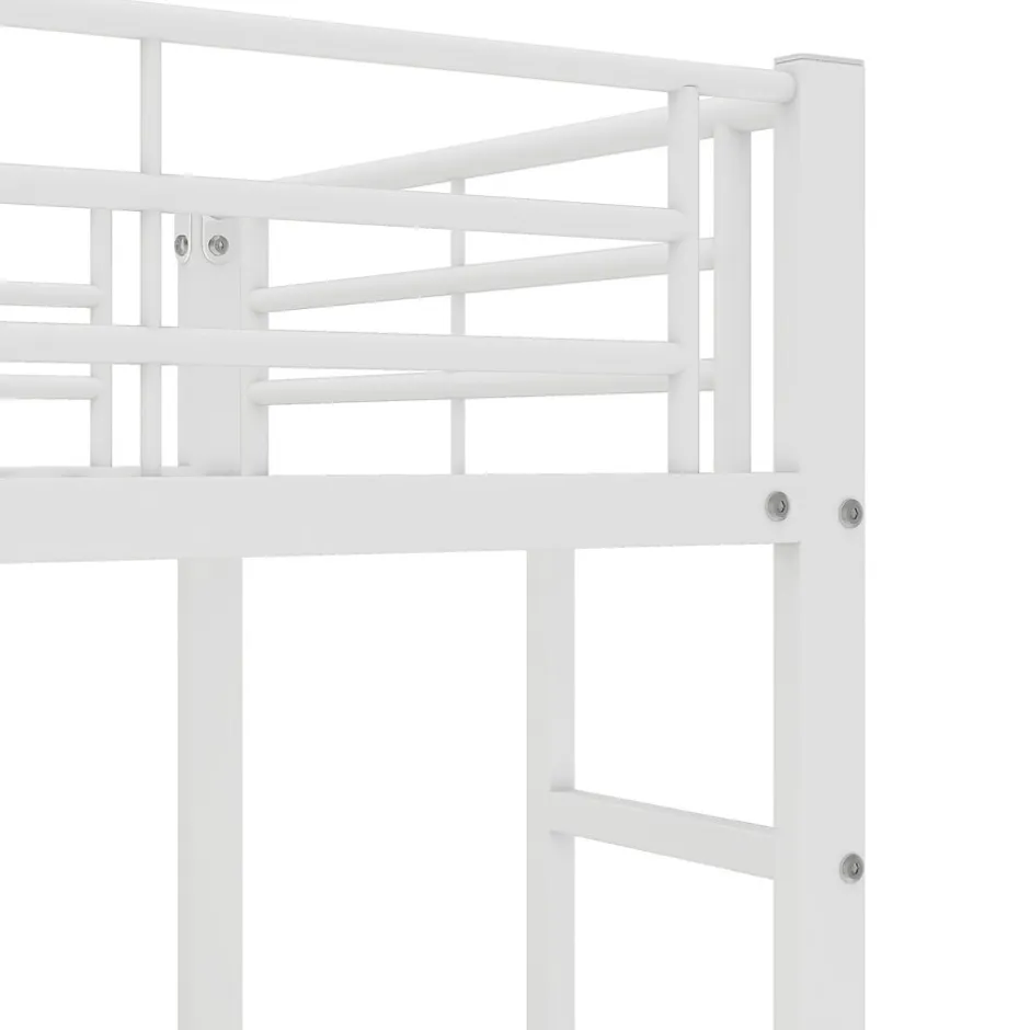 Enfant Fortuna lai Lit superposé 90x200 cm, cadre métal, table, étagères, sécurité, pour enfants et ados