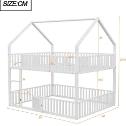 Redom Lit superposé 140x200 cm en métal avec échelle intégrée et porte ouvrante, style maison ludique Sale