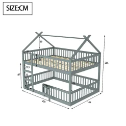 ProximaX Lit superposé 140x200 cm gris bois massif, style loft, escalier, pratique et sécurisé pour enfants et familles Discount