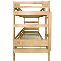 Enfant ProximaX Lit superposé 90x200 cm naturel, 2 couchages, séparable en lits simples, cadre pin stable, sommier à lattes, montage facile