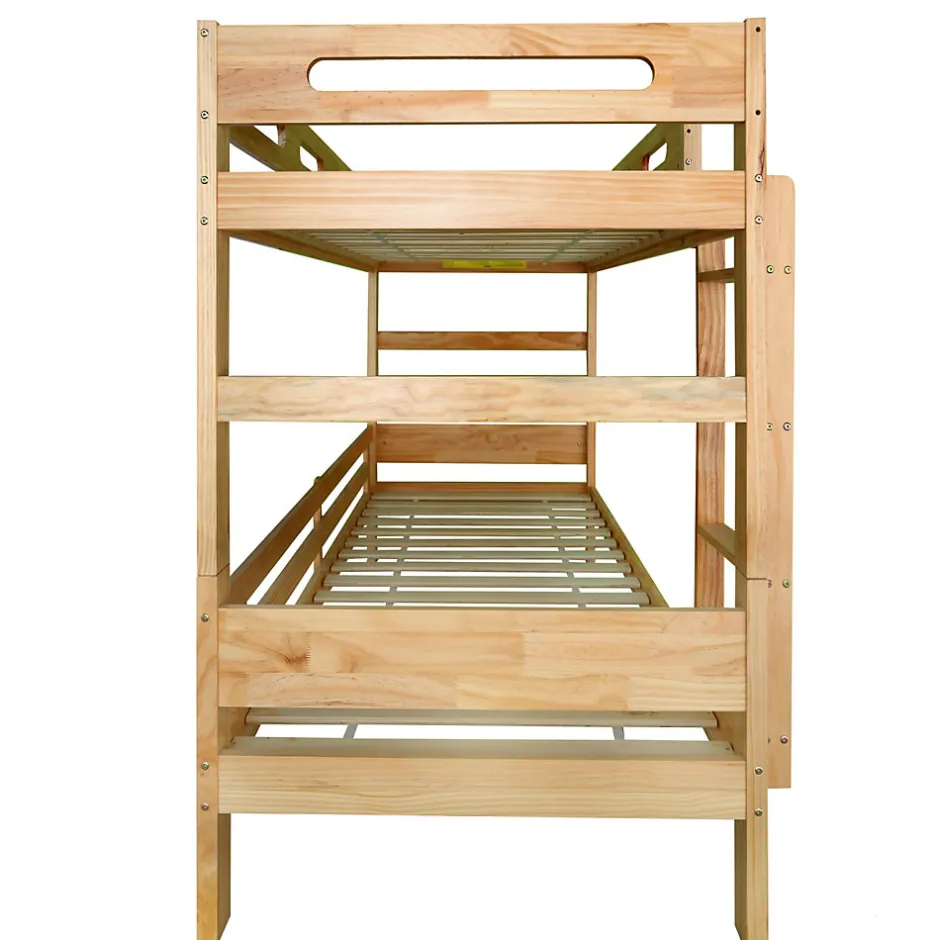Enfant ProximaX Lit superposé 90x200 cm naturel, 2 couchages, séparable en lits simples, cadre pin stable, sommier à lattes, montage facile