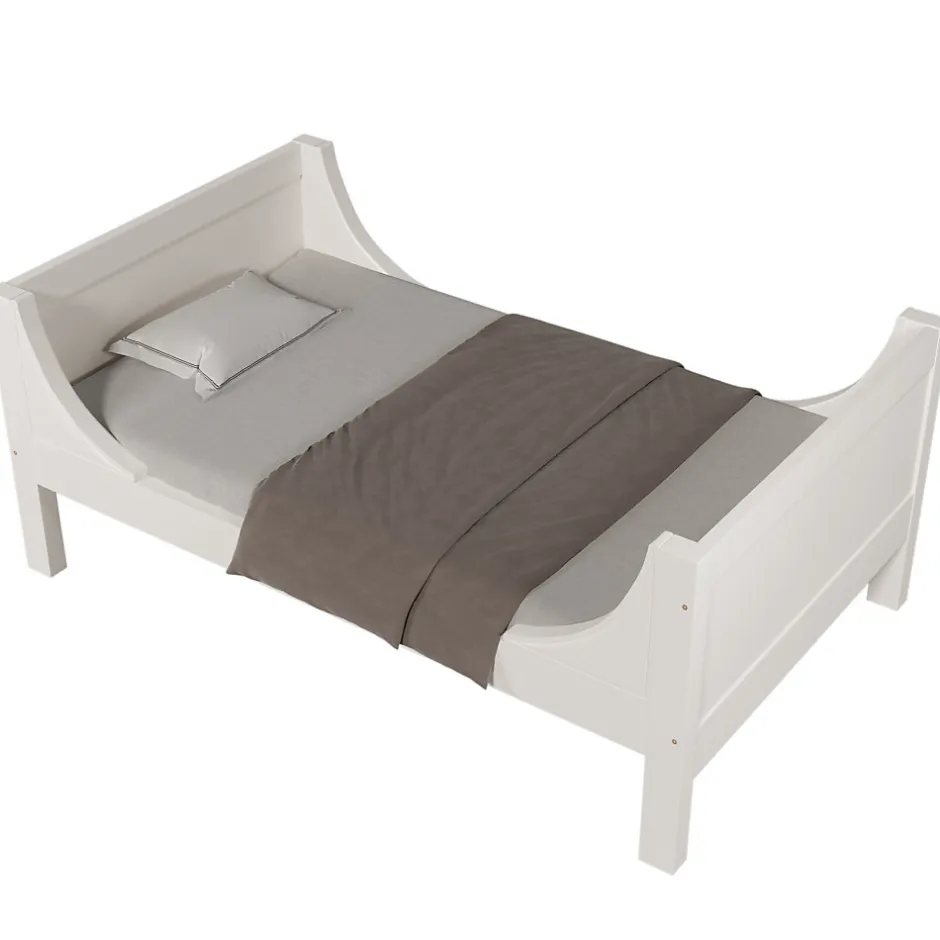 Enfant Redom Lit superposé 90x200 cm séparables avec échelle amovible et design luge en bois et métal, blanc