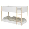 Enfant Weber Industries LIT SUPERPOSE 90x190 BOB + 2 SOMMIERS / Blanc et Bois clair