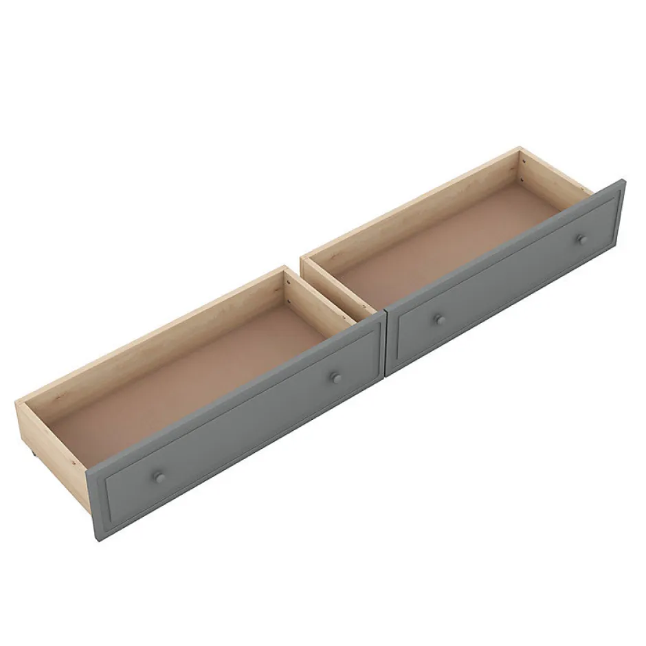 Aapaas Lit superpose 90x200 cm gris avec tiroirs et lits convertibles pour chambre enfant New