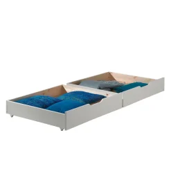 Enfant Petits-Meubles Lit superpose 90-140x200 sommiers et tiroirs inclus Vipack Scott Blanc