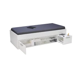 Weber Industries Lit TESS 90x200 + chevet + étagère + rangement / Blanc Clearance