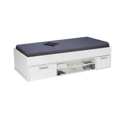 Weber Industries Lit TESS 90x190 + chevet + étagère + rangement / Blanc