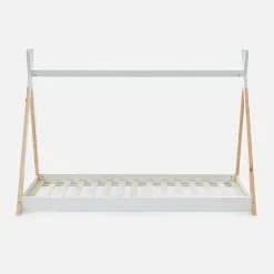 Enfant Sweeek Lit Tipi. pin naturel blanc - sommier à lattes inclus. 90x190cm - Tobias