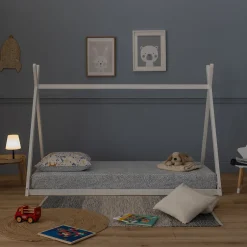Enfant Happy Garden Lit tipi pour enfant 190x90cm blanc VALENTIN -
