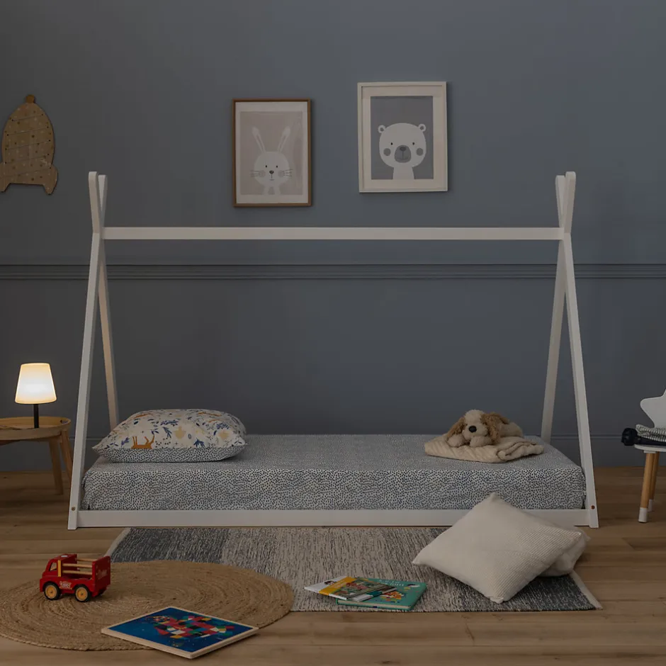 Enfant Happy Garden Lit tipi pour enfant 190x90cm blanc VALENTIN -