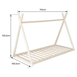 Enfant Happy Garden Lit tipi pour enfant 190x90cm blanc VALENTIN -
