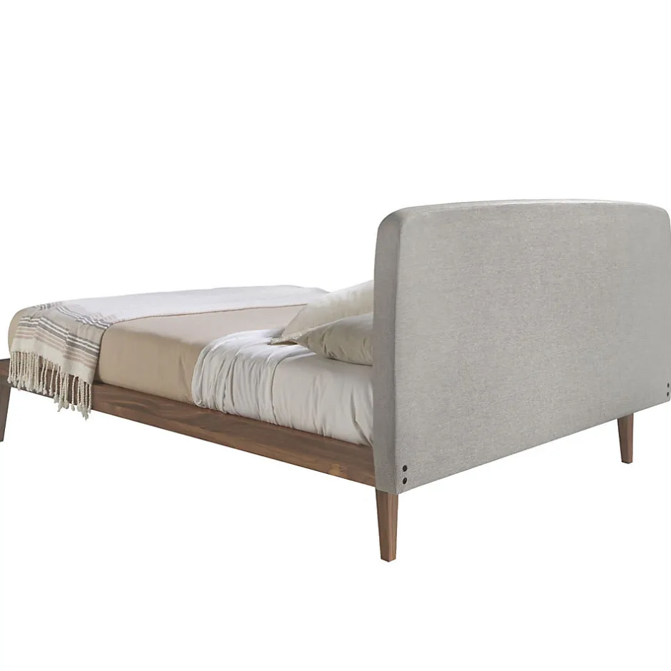 Angel Cerda Lit tufté en tissu gris moderne pour chambre à coucher élégante