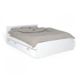 Weber Industries Lit TWIST 140x190 + 1 chevet + 1 tiroir / Blanc Sale