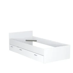 Weber Industries Lit TWIST 90x190 + chevet + tiroir / Blanc