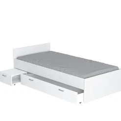 Weber Industries Lit TWIST 90x190 + chevet + tiroir / Blanc