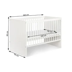 Monmobilierdesign Lit évolutif Bébé Convertible En Lit Enfant Blanc 140x70 Hot