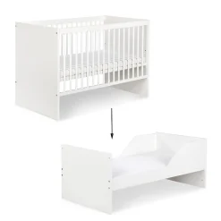 Monmobilierdesign Lit évolutif Bébé Convertible En Lit Enfant Blanc 140x70 Hot