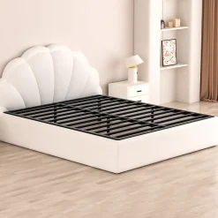 Teeno Lit 160x200 avec Sommier, 36 cm Sommier Plateforme Métallique, Cadre de Lit 160 x 200cm pour Rangement sous Le lit