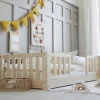 Petits-Meubles Lit 90x190 barrières et sommier inclus pieds 1 cm Agnès Bois Hot
