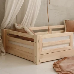 Enfant Petits-Meubles Lit 90x190 barrières et sommier inclus pieds 1 cm Mylena Bois
