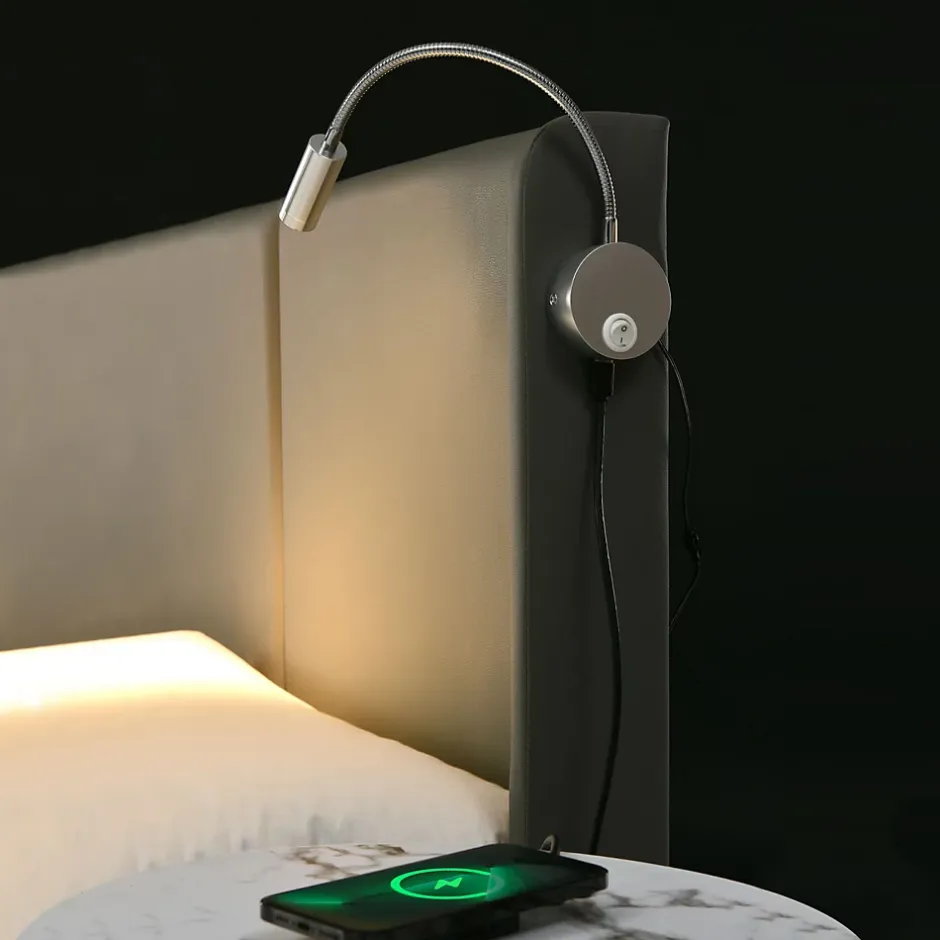 Simple Life Lit 140x200 cm avec coffre lumiere de lecture ports USB cadre PU avec sommier sans matelas New