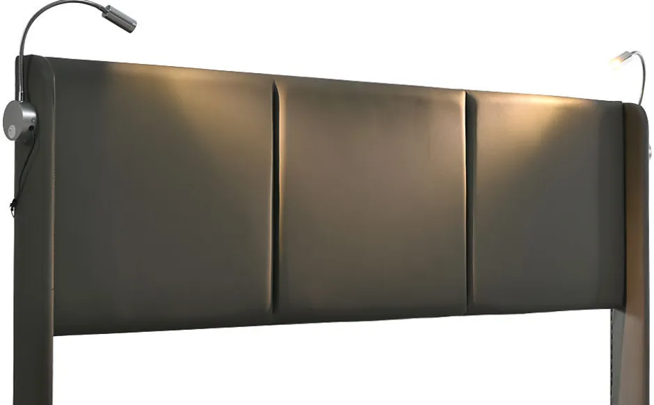 Simple Life Lit 140x200 cm avec coffre lumiere de lecture ports USB cadre PU avec sommier sans matelas New