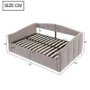 Redom Lit 140x200 cm avec rangement hydraulique et revêtement velours gris clair, convertible, design contemporain New
