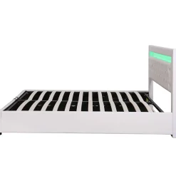 Redom Lit 180x200 cm avec rangement sous sommier et tête de lit rembourrée en PU, design moderne et élégant New