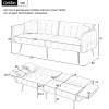 Redom Lit 215x81,5 cm convertible velours, dossiers et accoudoirs multipositions, pieds métal doré, style moderne Online