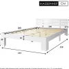 Redom Lit 140x200 cm en pin massif blanc avec rangement sous-lit, design rustique et fonctionnel Sale