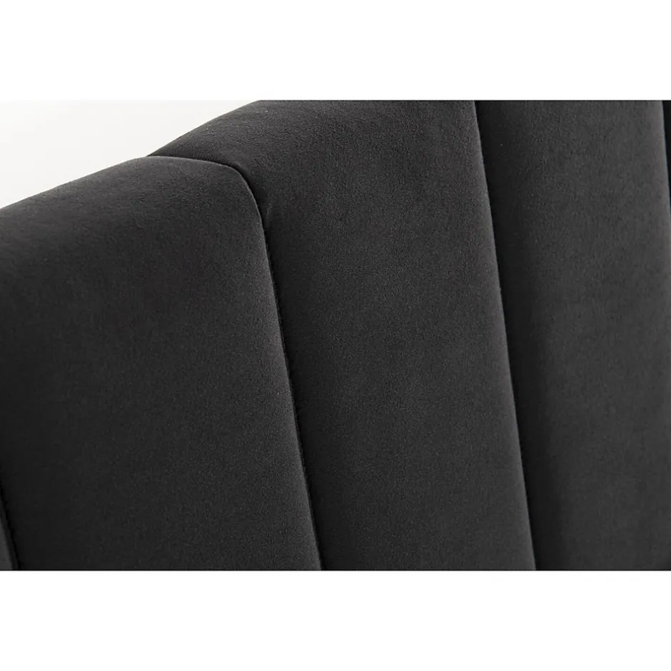 Concept Usine Lit 160x200 cm en velours noir - CAMBRIDGE