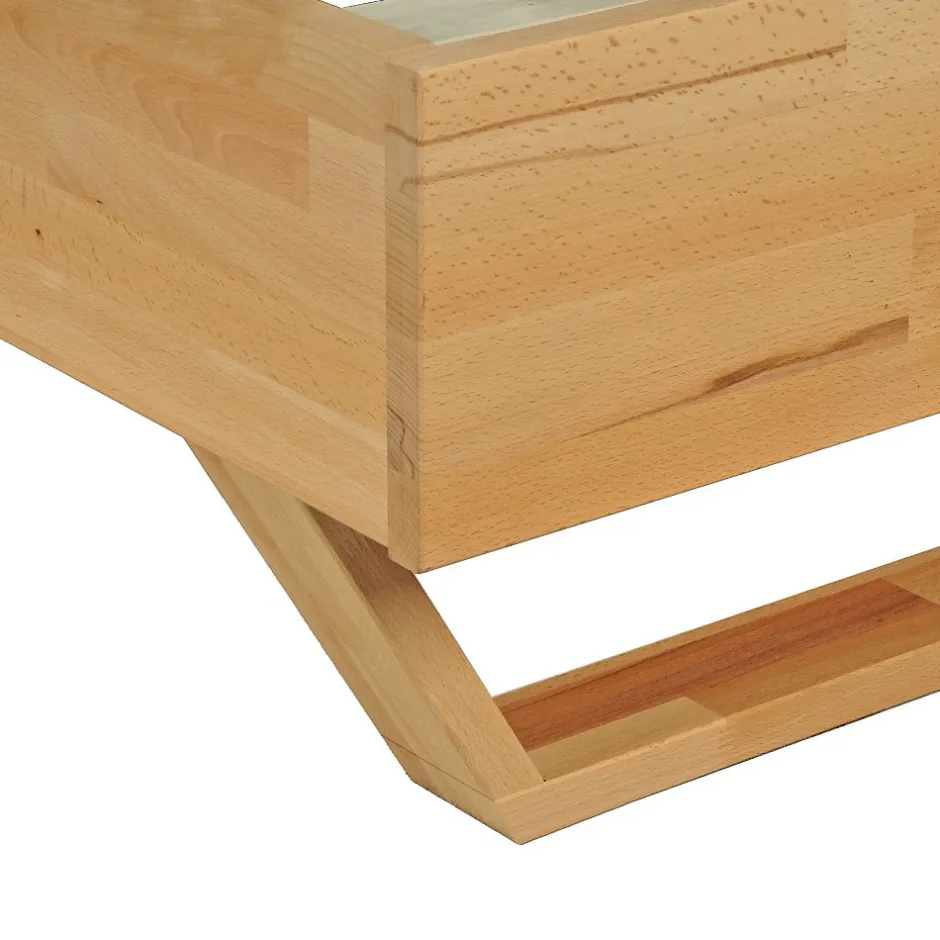 Weber Industries Lit 160x200 cm TAO + Sommier / Hêtre massif huilé