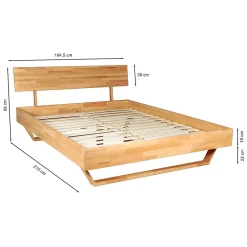 Weber Industries Lit 160x200 cm TAO + Sommier / Hêtre massif huilé