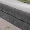 Redom Lit 140x200 cm tapissé chenille avec tête matelassée et structure renforcée, gris foncé, design scandinave Sale