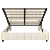Generique Lit 140x200 cm, velours, tête capitonnée, hydraulique, LED, rangement, sommier à lattes Online