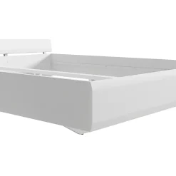 Petits-Meubles Lit 160x200 Darrel Blanc laque et Bois Discount