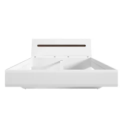 Petits-Meubles Lit 160x200 Darrel Blanc laque et Bois Discount