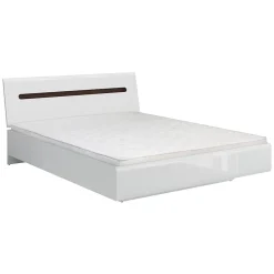 Petits-Meubles Lit 160x200 Darrel Blanc laque et Bois Discount