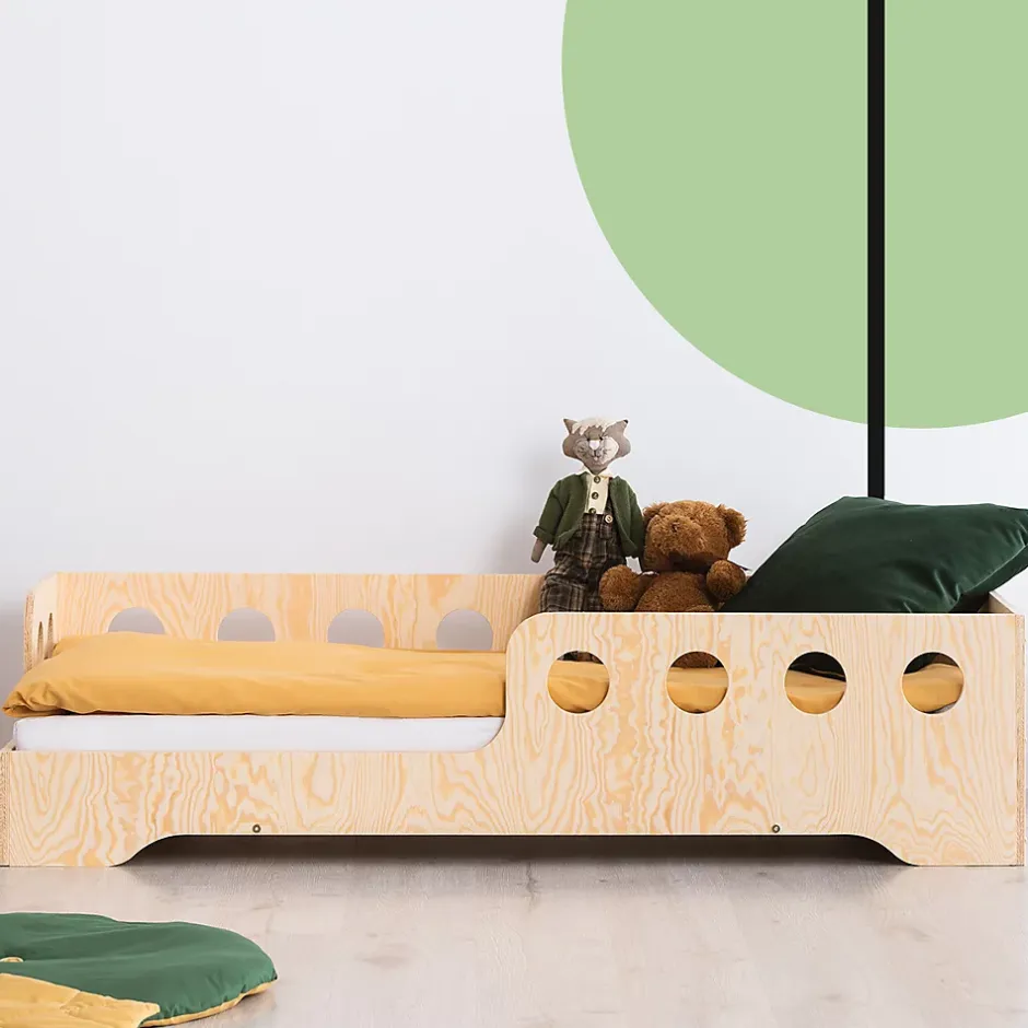 Petits-Meubles Lit 90x190 entree gauche sommier inclus Sacha Bois Sale