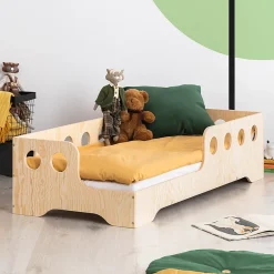 Petits-Meubles Lit 90x190 entree gauche sommier inclus Sacha Bois Sale