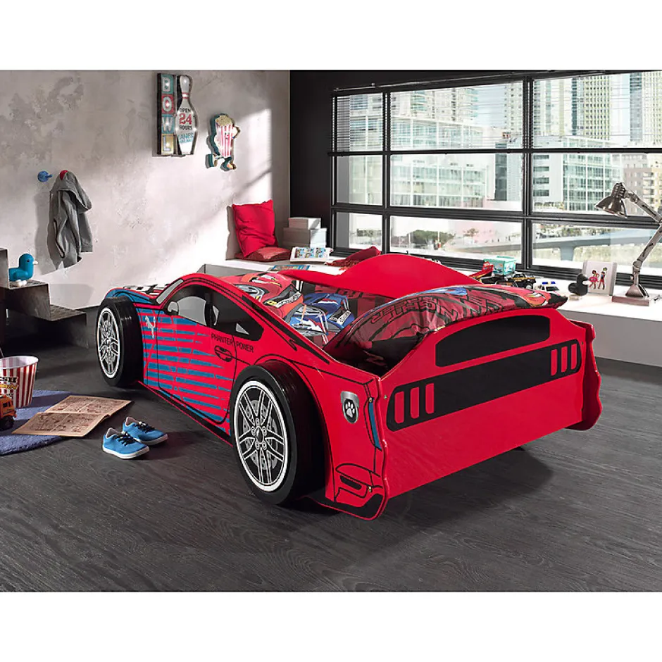 Enfant Petits-Meubles Lit 90x200 Panther Power Sommier inclus Vipack Car beds - Rouge