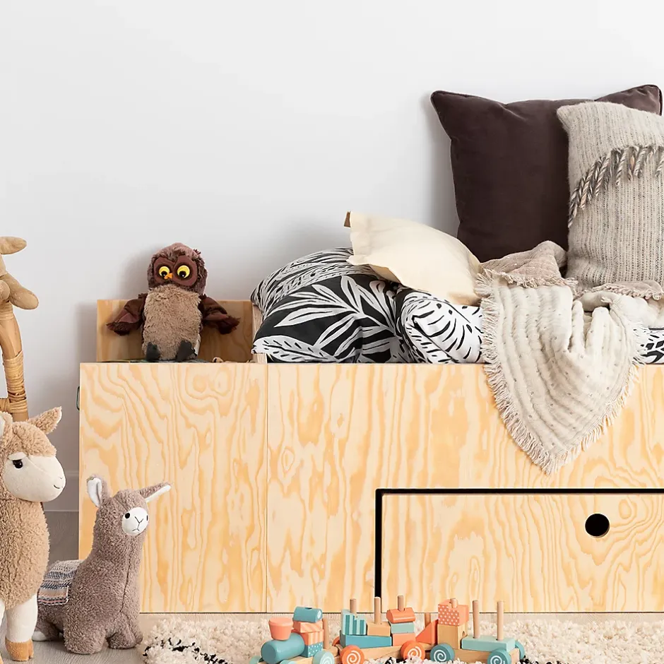 Petits-Meubles Lit 90x190 sommier et tiroir inclus Tristan Bois